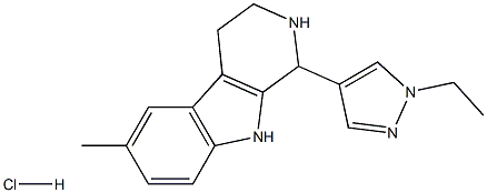 1-(1-ethylpyrazol-4-yl)-6-methyl-2,3,4,9-tetrahydro-1H-pyrido[3,4-b]indole:hydrochloride Struktur