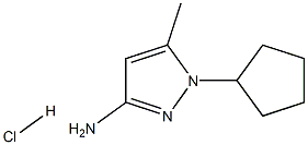 1-cyclopentyl-5-methylpyrazol-3-amine:hydrochloride Structure
