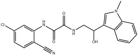 N'-(5-chloro-2-cyanophenyl)-N-[2-hydroxy-2-(1-methylindol-3-yl)ethyl]oxamide 化学構造式