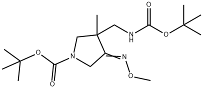 叔-丁基 3-(((叔-丁氧羰基)氨基)甲基)-4-(甲氧基氨亚基)-3-甲基吡咯烷-1-甲酸基酯,1448640-54-7,结构式