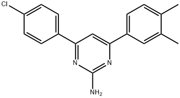 4-(4-chlorophenyl)-6-(3,4-dimethylphenyl)pyrimidin-2-amine Structure