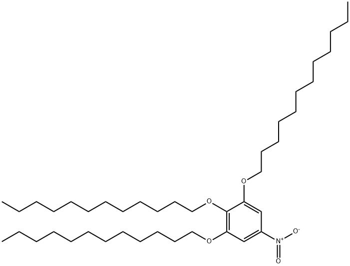 3,4,5-tris(n-dodecan-1-yloxy)-1-nitrobenzene 化学構造式