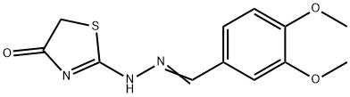 (Z)-2-(((E)-3,4-dimethoxybenzylidene)hydrazono)thiazolidin-4-one,155225-31-3,结构式