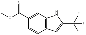 METHYL 2-(TRIFLUOROMETHYL)-1H-INDOLE-6-CARBOXYLATE 化学構造式