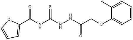 N-({2-[(2-methylphenoxy)acetyl]hydrazino}carbonothioyl)-2-furamide 结构式