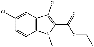 3,5-Dichloro-1-methyl-1H-indole-2-carboxylic acid ethyl ester 结构式