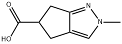 2-Methyl-2,4,5,6-tetrahydro-cyclopentapyrazole-5-carboxylic acid Struktur