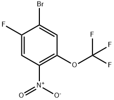 1-BROMO-2-FLUORO-4-NITRO-5-(TRIFLUOROMETHOXY)BENZENE 化学構造式