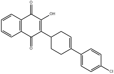 2-(4'-chloro-2,3,4,5-tetrahydro-[1,1'-biphenyl]-4-yl)-3-hydroxynaphthalene-1,4-dione 化学構造式