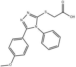 [5-(4-Methoxy-phenyl)-4-phenyl-4H-[1,2,4]triazol-3-ylsulfanyl]-acetic acid Struktur
