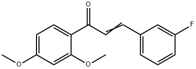 (2E)-1-(2,4-dimethoxyphenyl)-3-(3-fluorophenyl)prop-2-en-1-one, 183798-49-4, 结构式