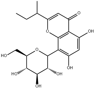 8-GLUCOSYL-5,7-DIHYDROXY-2-(1-METHYLPROPYL)CHROMONE, 188818-27-1, 结构式