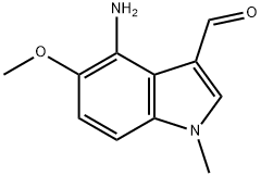 4-amino-5-methoxy-1-methylindole-3-carbaldehyde Struktur