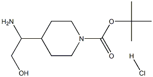 tert-Butyl 4-(1-amino-2-hydroxyethyl)piperidine-1-carboxylate hydrochloride Structure