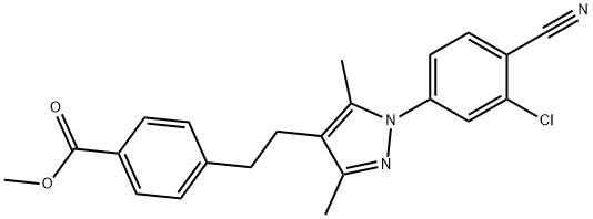 methyl 4-(2-(1-(3-chloro-4-cyanophenyl)-3,5-dimethyl-1H-pyrazol-4-yl)ethyl)benzoate Struktur