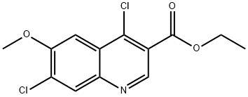 4,7-Dichloro-6-methoxy-quinoline-3-carboxylic acid ethyl ester Struktur