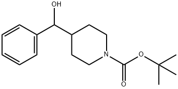 4-(Hydroxy-phenyl-methyl)-piperidine-1-carboxylic acid tert-butyl ester Struktur