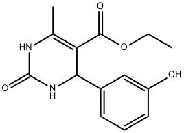 Ethyl 4-(3-hydroxyphenyl)-6-methyl-2-oxo-1,2,3,4-tetrahydropyrimidine-5-carboxylate 化学構造式