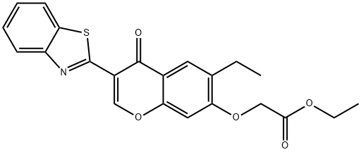 ethyl 2-((3-(benzo[d]thiazol-2-yl)-6-ethyl-4-oxo-4H-chromen-7-yl)oxy)acetate Structure