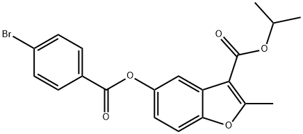 isopropyl 5-((4-bromobenzoyl)oxy)-2-methylbenzofuran-3-carboxylate 结构式