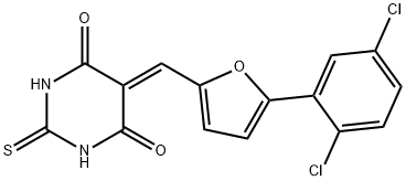 5-((5-(2,5-dichlorophenyl)furan-2-yl)methylene)-2-thioxodihydropyrimidine-4,6(1H,5H)-dione Structure