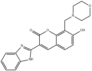 3-(1H-benzo[d]imidazol-2-yl)-7-hydroxy-8-(morpholinomethyl)-2H-chromen-2-one Structure