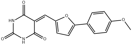5-((5-(4-methoxyphenyl)furan-2-yl)methylene)pyrimidine-2,4,6(1H,3H,5H)-trione,301312-49-2,结构式