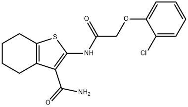 2-{[(2-chlorophenoxy)acetyl]amino}-4,5,6,7-tetrahydro-1-benzothiophene-3-carboxamide,301678-81-9,结构式