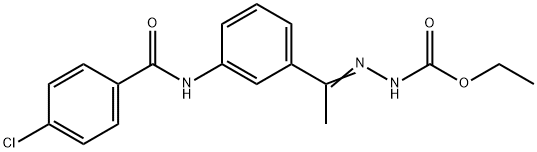 ethyl N-[(Z)-1-[3-[(4-chlorobenzoyl)amino]phenyl]ethylideneamino]carbamate Struktur