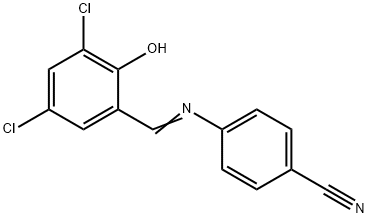 4-[(3,5-dichloro-2-hydroxybenzylidene)amino]benzonitrile 化学構造式