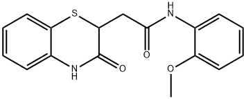 N-(2-methoxyphenyl)-2-(3-oxo-3,4-dihydro-2H-benzo[b][1,4]thiazin-2-yl)acetamide 化学構造式