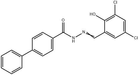 N'-(3,5-dichloro-2-hydroxybenzylidene)-4-biphenylcarbohydrazide Structure