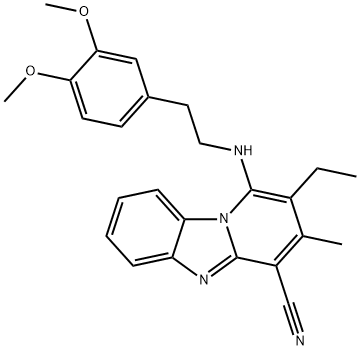 1-((3,4-dimethoxyphenethyl)amino)-2-ethyl-3-methylbenzo[4,5]imidazo[1,2-a]pyridine-4-carbonitrile Structure