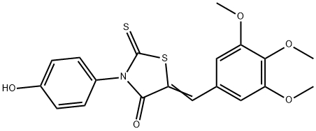 (Z)-3-(4-hydroxyphenyl)-2-thioxo-5-(3,4,5-trimethoxybenzylidene)thiazolidin-4-one Structure