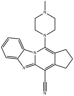 11-(4-methylpiperazin-1-yl)-2,3-dihydro-1H-benzo[4,5]imidazo[1,2-a]cyclopenta[d]pyridine-4-carbonitrile 结构式