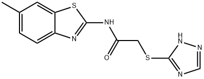 N-(6-methyl-1,3-benzothiazol-2-yl)-2-(1H-1,2,4-triazol-5-ylsulfanyl)acetamide Structure