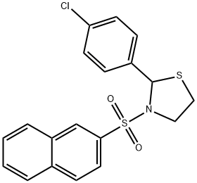 2-(4-chlorophenyl)-3-(naphthalen-2-ylsulfonyl)thiazolidine|