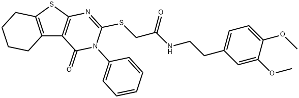 N-(3,4-dimethoxyphenethyl)-2-((4-oxo-3-phenyl-3,4,5,6,7,8-hexahydrobenzo[4,5]thieno[2,3-d]pyrimidin-2-yl)thio)acetamide|