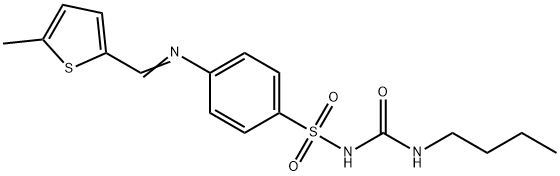 N-[(butylamino)carbonyl]-4-{[(5-methyl-2-thienyl)methylene]amino}benzenesulfonamide Structure