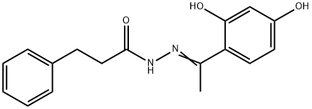 N'-[1-(2,4-dihydroxyphenyl)ethylidene]-3-phenylpropanohydrazide 化学構造式