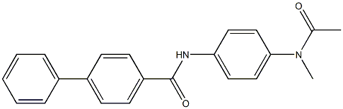 N-{4-[acetyl(methyl)amino]phenyl}-4-biphenylcarboxamide 化学構造式