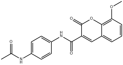 N-(4-acetamidophenyl)-8-methoxy-2-oxo-2H-chromene-3-carboxamide Struktur