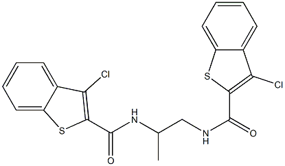 N,N'-1,2-propanediylbis(3-chloro-1-benzothiophene-2-carboxamide) 化学構造式