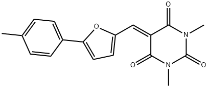 327076-96-0 1,3-dimethyl-5-((5-(p-tolyl)furan-2-yl)methylene)pyrimidine-2,4,6(1H,3H,5H)-trione