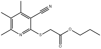 propyl 2-((3-cyano-4,5,6-trimethylpyridin-2-yl)thio)acetate 化学構造式