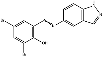 2,4-dibromo-6-[(1H-indazol-5-ylimino)methyl]phenol Structure