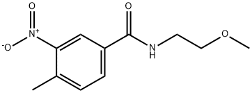 N-(2-methoxyethyl)-4-methyl-3-nitrobenzamide 化学構造式