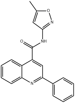 N-(5-methylisoxazol-3-yl)-2-phenylquinoline-4-carboxamide 化学構造式