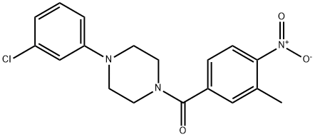 [4-(3-chlorophenyl)piperazin-1-yl]-(3-methyl-4-nitrophenyl)methanone Structure