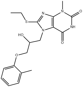 8-(ethylthio)-7-(2-hydroxy-3-(o-tolyloxy)propyl)-3-methyl-3,7-dihydro-1H-purine-2,6-dione|